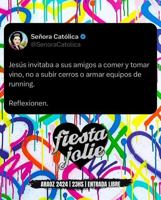 Fiesta JOLIE, miércoles en Palermo